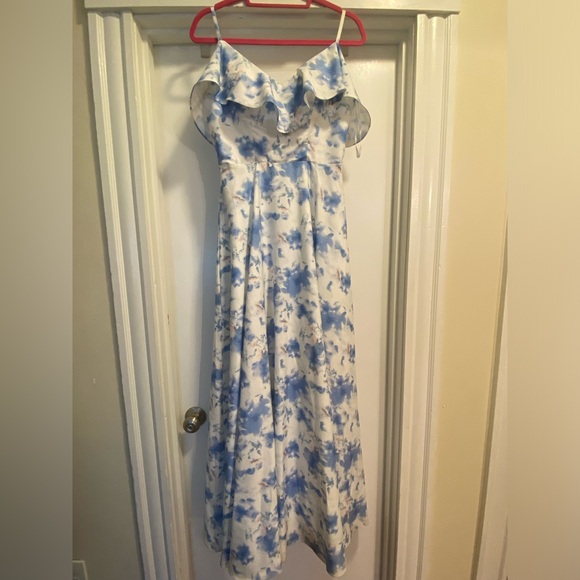 Blue floral bridesmaids dress - Picture 1 of 3
